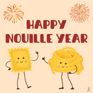 nouvelle ann&eacute;e 2026 avec des nouilles amusantes !